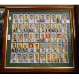Two framed sets of Player's cigarette cards comprising Cricketers 1934 and 1938 - sold with a