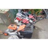 A Flymo Quicksilver 46 SDR petrol lawn mower with Briggs & Stratton '40 Series' 4 stroke engine