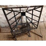 A large cast metal framed cloche (no glass) - sold with an adjustable cast iron trivet and an ale