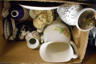 A box containing a quantity of assorted ceramic and other collectable items including Chinese