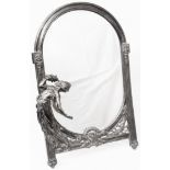 A WMF Art Nouveau period table mirror of easel form with figural maiden decoration and bevelled