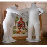 A pair of vintage cloth covered toddler shop display mannequins