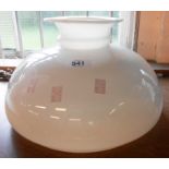 A large opaque glass mushroom oil lamp shade