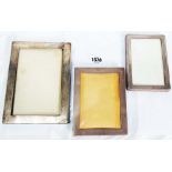 Three silver fronted photograph frames, the largest with Royal Engineers 1918 interest - various