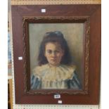 M. Thuel: an oak framed late Victorian oil on canvas portrait of 'Kathleen O'Neill aged 6 years' -