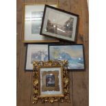 A selection of framed medium format prints and original works - various artists and subjects