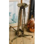 A vintage French cast brass four branch ceiling light