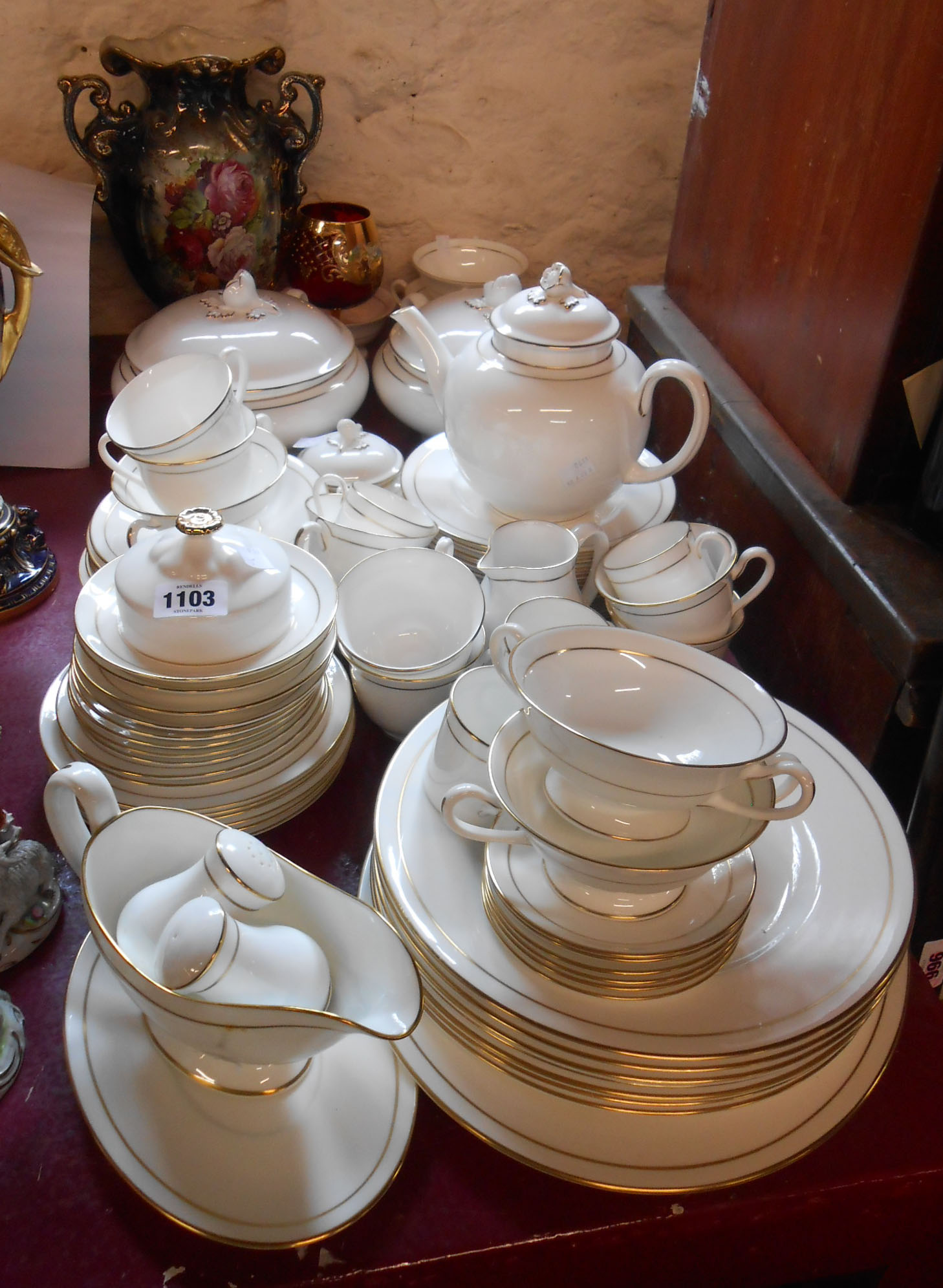 A large quantity of Royal Worcester in the Contessa pattern including teapot, vegetable tureens, two