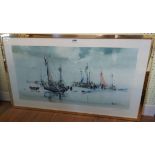 Jorge Aguilar-Agon (Catalan artist): a metal framed signed panoramic coloured print, depicting
