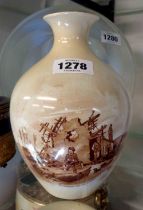A WWI period Grimwades pottery vase with Bruce Bairnsfather 'Old Bill' decoration