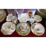 A quantity of assorted Coalport and other china including cabinet cup and saucer, dragon decorated