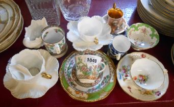 A quantity of assorted Coalport and other china including cabinet cup and saucer, dragon decorated