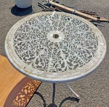 A cast aluminium garden table