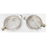 A pair of Chester silver two handled butter dishes with frosted and star cut glass liners - sold