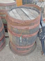 A large coopered oak barrel / cask - bearing plaque for Ailsa Wood Products (Scotland)