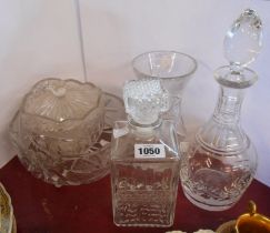 A small quantity of assorted glassware including a Thomas Webb vase, Edinburgh crystal decanter,