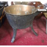 An 18th Century bronze pan trivet the handle marked 'P. Llewellin 3'
