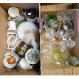 Two boxes containing a quantity of assorted ceramic and glass items including Royal and other