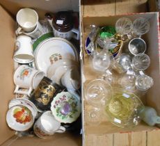 Two boxes containing a quantity of assorted ceramic and glass items including Royal and other