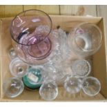 A box containing a quantity of assorted glassware including Caitness, etc.