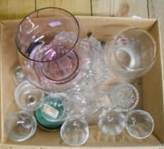 A box containing a quantity of assorted glassware including Caitness, etc.