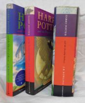 J.K. Rowling: three hardback Harry Potter titles all 8vo. with printed dust covers and published