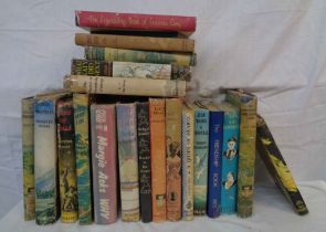 A crate containing a selection of assorted vintage hardback novels - various authors