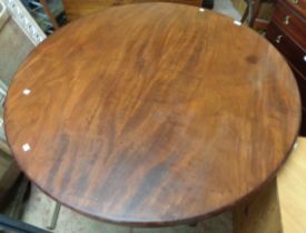 A 1.28m diameter 19th Century mahogany tilt-top breakfast table, set on reeded pillar and tripod