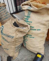 A hessian sack containing a quantity of kindling - sold with a hessian sack containing a quantity of