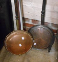 Two antique copper warming pans