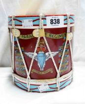 An ice bucket in the form of a regimental drum - Parachute Regiment