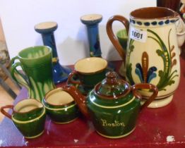 A quantity of Torquay pottery including jugs, vases, etc. - various makers including Aller Vale,