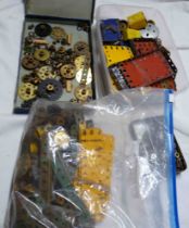 A quantity of vintage Meccano including boxed gears outfit A, etc.