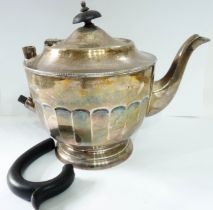 A scrap silver teapot - handle and knop a/f