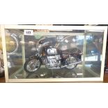 A large model BMW R90S motorcycle, set in glazed display case