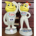 A pair of modern painted cast iron Esso advertising money boxes
