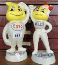 A pair of modern painted cast iron Esso advertising money boxes