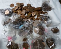 A bag containing a large quantity of GB coinage