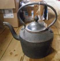 A large antique cast iron Kenrick kettle