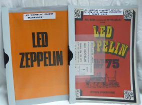 Led Zeppelin: a concert programme for Earls Court May 17th 1975 with a ticket stub - sold with a