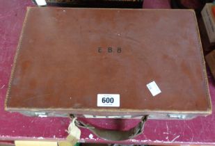 A small vintage fibreboard stationery case