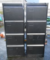 A pair of modern metal four drawer filing chests