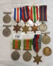 A quantity of assorted Second World War Stars and other medals, many with ribbons