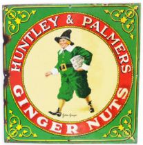 A vintage Huntley & Palmers 'Ginger Nut' enamel advertising sign featuring the character 'John