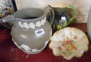 A Large Victorian Clews dry-bodied jug with sprigged decoration depicting cavorting putti - sold