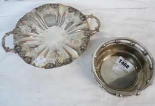 Two small decorative silver plated dishes