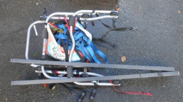 A quantity of ratchet straps - sold with a pair of roof bars and a car bicycle rack