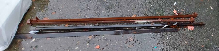 Two pairs of old iron bed side rails