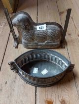 Two vintage pressed tin jelly moulds