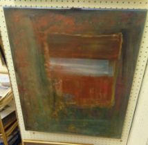 Charlie Fuggle (Fugs): an unframed stretchered abstract oil on canvas with iridescent finish -